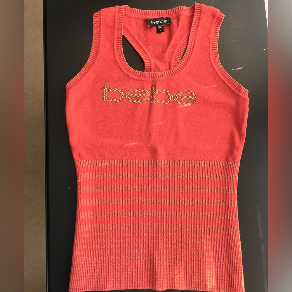 Bebe knitted racerback tank